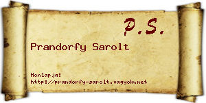 Prandorfy Sarolt névjegykártya